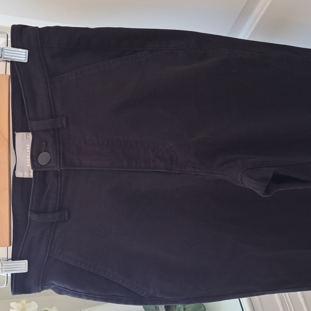 Everlane Womens Black Stretch Utility High Rise‎ Wide Leg Crop Pants 28 - Picture 2 of 9